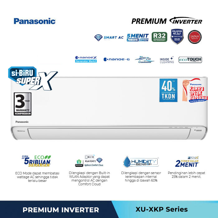 Panasonic AC Split Premium Inverter 1.5 PK - CS/CU-XU13XKP